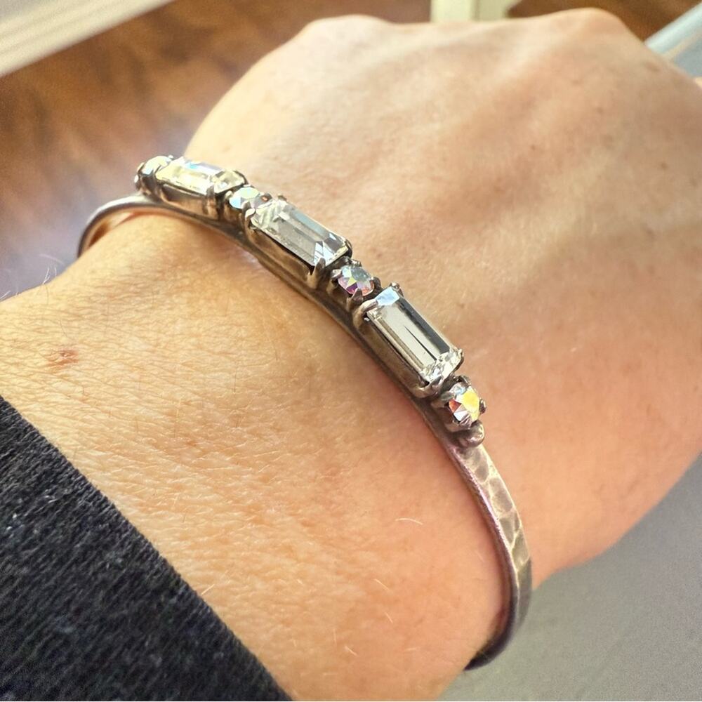 Sorrelli Crystal Hammered Cuff Bracelet - Picture 3 of 9